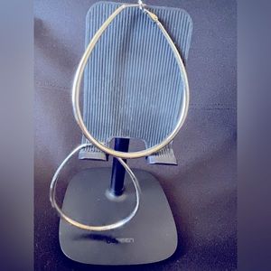 Silver hoop earrings.